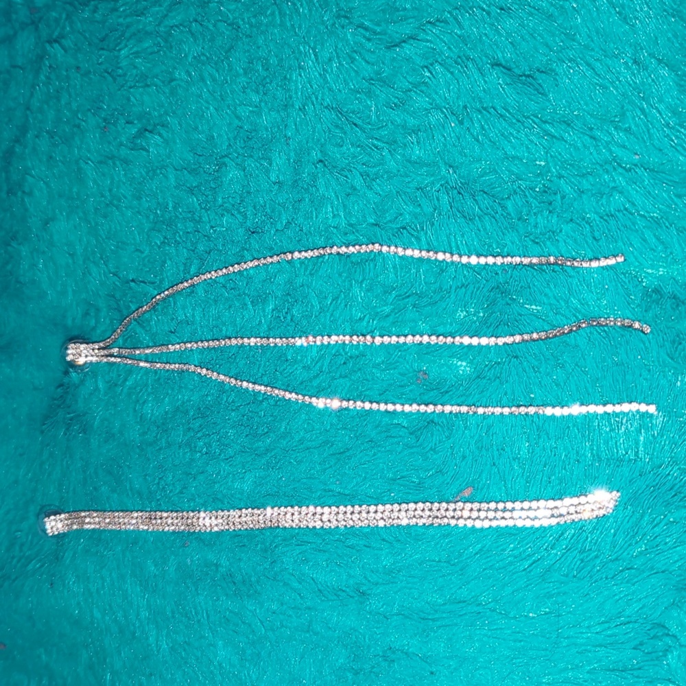 Long Sparkly Silver Earrings